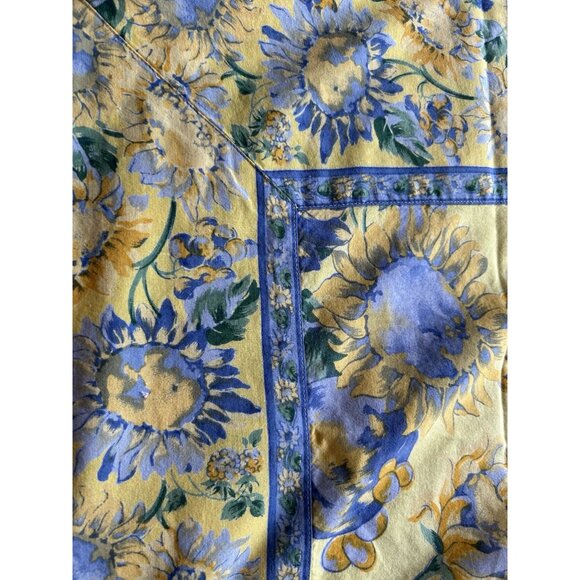 Vintage April Cornell 4 Cornell Trading Tablecloth Cotton Sunflowers 50” Square - Picture 3 of 6